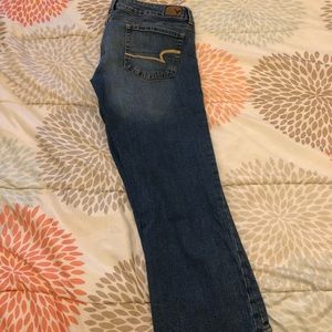 American Eagle artist crop jeans